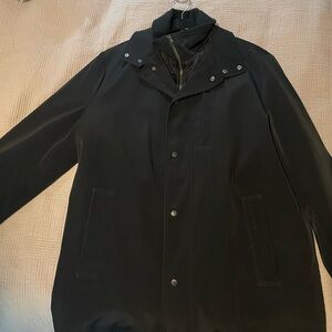 Joseph Abboud Black Lightweight Button-Front Pea coat